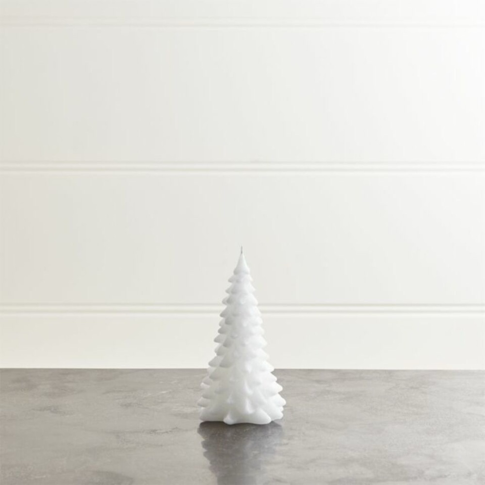 Crate&Barrel Tree Candle 6” White